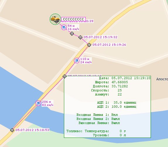 GPSMC GPS мониторинг - след
